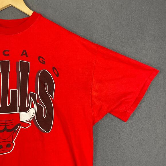 VTG Chicago Bulls T-Shirt Mens 2XL Red Single Stitch Hanes Beefy NBA USA 90s - Picture 4 of 14